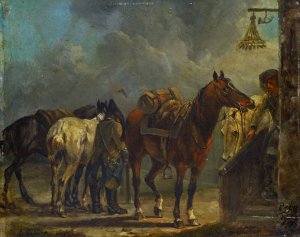 Stop at an Inn by Conrad Gessner Oil Painting
