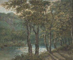 Sunlight Filtering through Trees along the River Sihl by Conrad Gessner Oil Painting