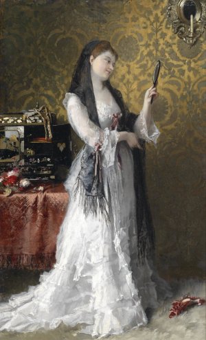 Dame im Boudoir by Conrad Kiesel Oil Painting