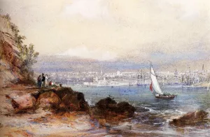 View of Sydney Harbour by Conrad Martens - Oil Painting Reproduction