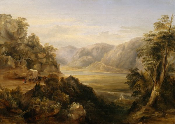 Main Product Photo of Wiseman's Ferry in 1838  Painting by Conrad Martens