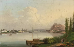 View of Koblenz with Fortress Ehrenbreitstein Oil painting by Conrad Zick