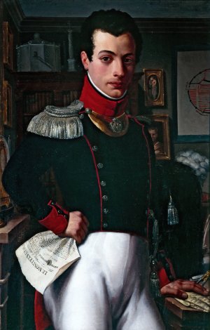 Portrait d'un architecte en costume d'officier de la garde nationale by Constant Misbach Oil Painting