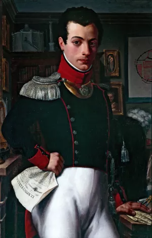Portrait d'un architecte en costume d'officier de la garde nationale by Constant Misbach Oil Painting