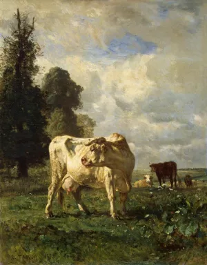 Cows in the Field Oil painting by Constant Troyon