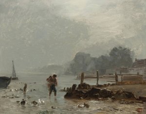 Fisherman by Constant Troyon Oil Painting