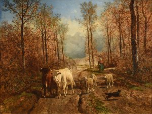 Rentree de troupeau by Constant Troyon Oil Painting
