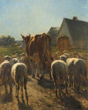Retour Du Troupeau by Constant Troyon Oil Painting