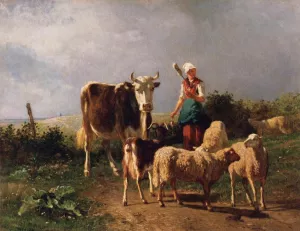 Return of the Herd by Constant Troyon - Oil Painting Reproduction