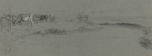 River Bank with Cattle by Constant Troyon Oil Painting