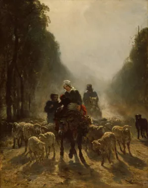 The Road to Market by Constant Troyon Oil Painting