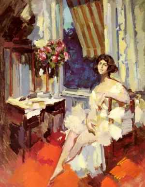 A Ballerina In Her Boudoir by Constantin Alexeevich Korovin Oil Painting
