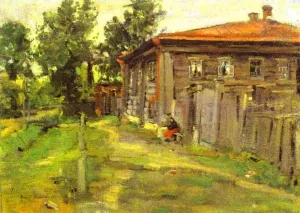 A Street in Pereslavl by Constantin Alexeevich Korovin - Oil Painting Reproduction