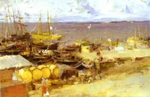 Arkhangelsk Port on Dvina painting by Constantin Alexeevich Korovin