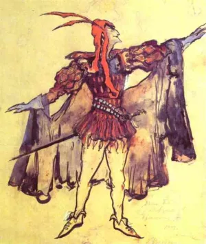 Costume design for Arrigo Boito's opera Faust by Constantin Alexeevich Korovin Oil Painting