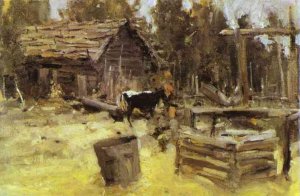 Courtyard Oil painting by Constantin Alexeevich Korovin