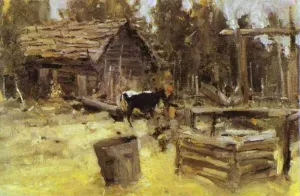 Courtyard by Constantin Alexeevich Korovin - Oil Painting Reproduction