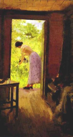 In a Summer Cottage Oil painting by Constantin Alexeevich Korovin