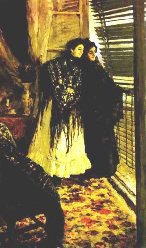 In Front of the Balcony: Leonora and Ampara Oil painting by Constantin Alexeevich Korovin