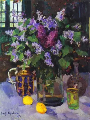 Lilacs. Still Life by Constantin Alexeevich Korovin Oil Painting