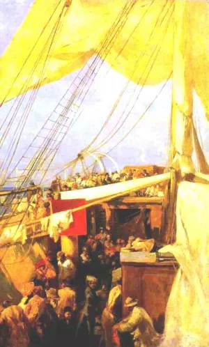 On Deck by Constantin Alexeevich Korovin - Oil Painting Reproduction