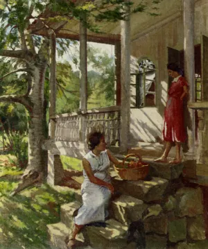 On The Veranda Oil painting by Constantin Alexeevich Korovin