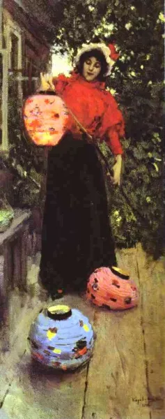 Paper Lanterns by Constantin Alexeevich Korovin Oil Painting