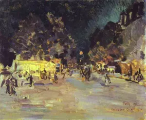 Paris at Night painting by Constantin Alexeevich Korovin