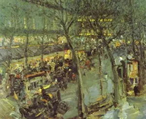 Paris. Cafe de la Paix by Constantin Alexeevich Korovin - Oil Painting Reproduction