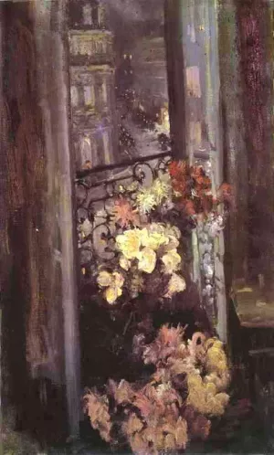 Parisian Balcony by Constantin Alexeevich Korovin - Oil Painting Reproduction