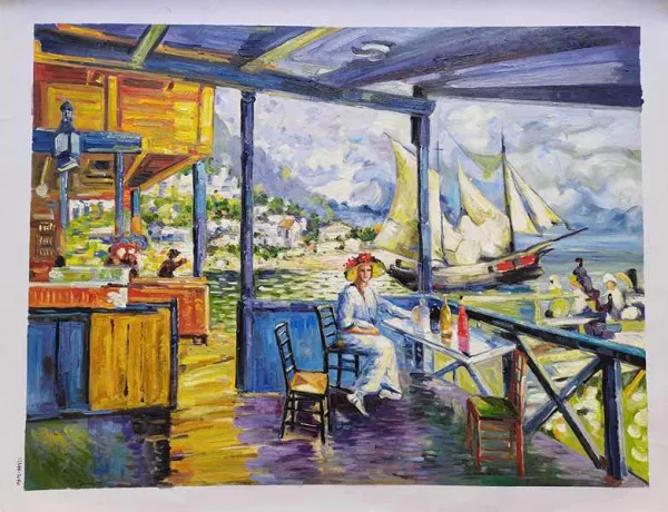 Pier in Gurzuf Oil Painting Reproduction