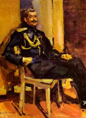 Portrait of an Officer by Constantin Alexeevich Korovin Oil Painting