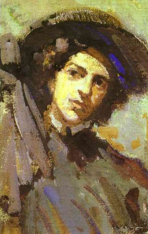 Portrait of Nadezhda Komarovskaya Oil painting by Constantin Alexeevich Korovin