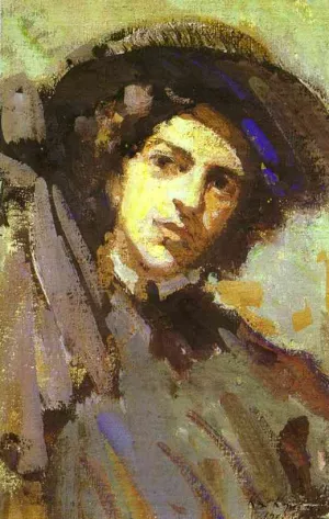 Portrait of Nadezhda Komarovskaya by Constantin Alexeevich Korovin Oil Painting