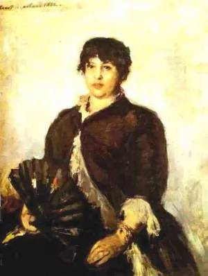 Portrait of Olga Alyabyeva by Constantin Alexeevich Korovin Oil Painting