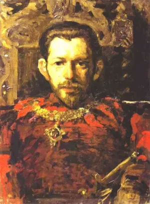 Portrait of S. Mamontov 1867-1915 in a Theatre Costume by Constantin Alexeevich Korovin Oil Painting