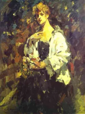 Portrait of Z. Pertseva by Constantin Alexeevich Korovin Oil Painting