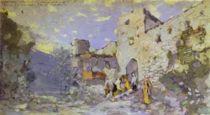 The Aragva Bank by Constantin Alexeevich Korovin - Oil Painting Reproduction