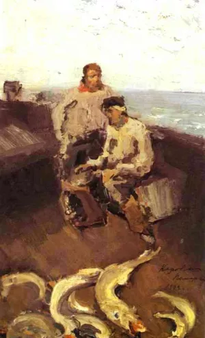 The Pomors painting by Constantin Alexeevich Korovin