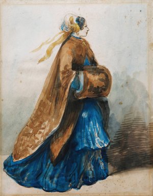An Elegant Lady by Constantin Guys Oil Painting