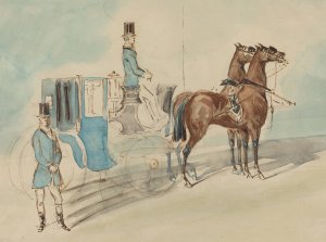 Carriage With Driver And Groom - Spring by Constantin Guys Oil Painting