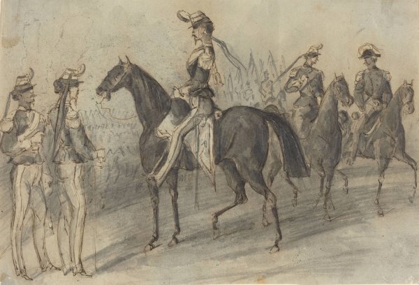 Main Product Photo of Military Parade Painting by Constantin Guys