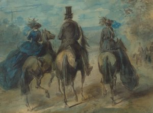 Promenade In The Bois by Constantin Guys Oil Painting