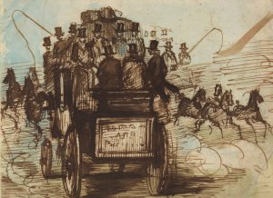 The Brighton Coach by Constantin Guys Oil Painting