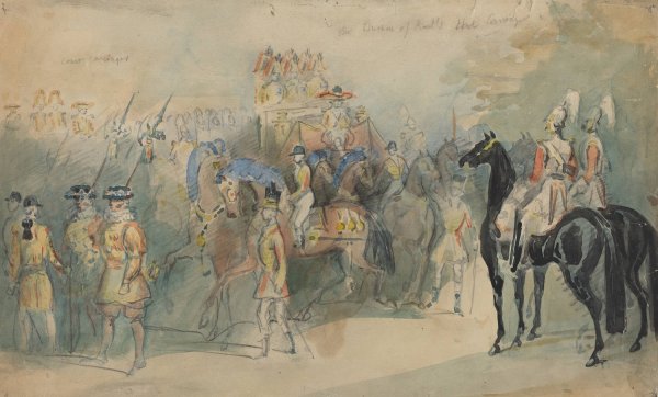 Main Product Photo of The Duchess Of Kent's State Carriage Painting by Constantin Guys