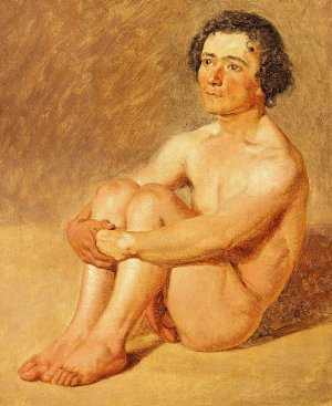En siddende lazzaron by Constantin Hansen Oil Painting