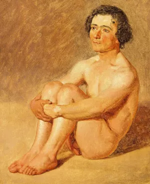 En siddende lazzaron by Constantin Hansen Oil Painting