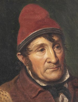 Portraet af Jean Holm, Lem i Bombebossen by Constantin Hansen Oil Painting