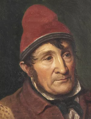 Portraet af Jean Holm, Lem i Bombebossen by Constantin Hansen Oil Painting