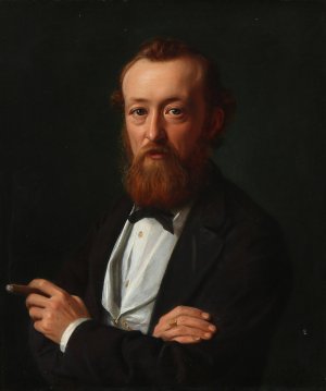 Portraet af Skibsforer, senere Konsul i Bangkok Frederik Kobke by Constantin Hansen Oil Painting